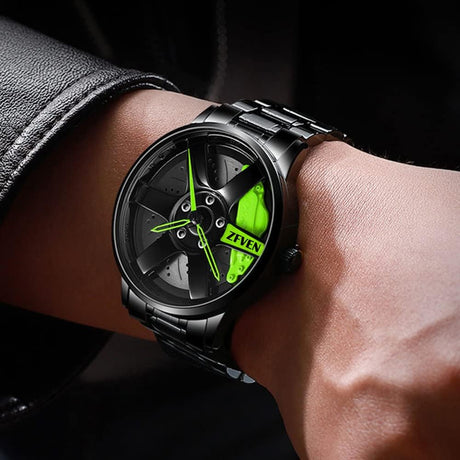 Men'S Hollow Stereoscopic Car Wheel Watch Fashion Sport Watches Waterproof Rim Hub Car Enthusiast Wrist Watch