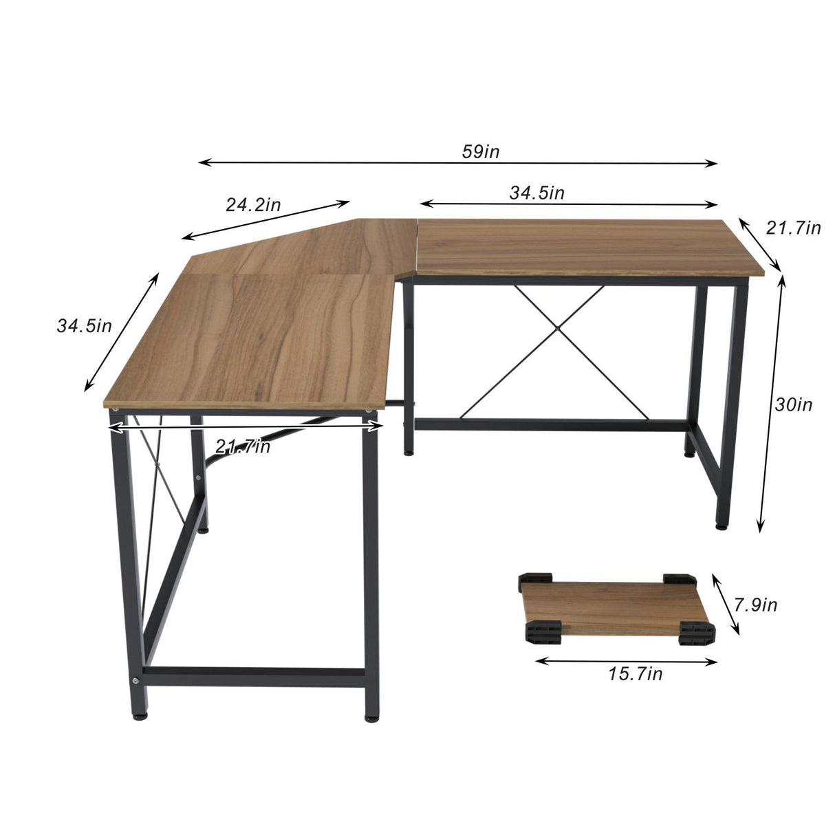 Large L Shaped Computer Corner Desk for Home Office, Sturdy Writing Desk Writing Workstation