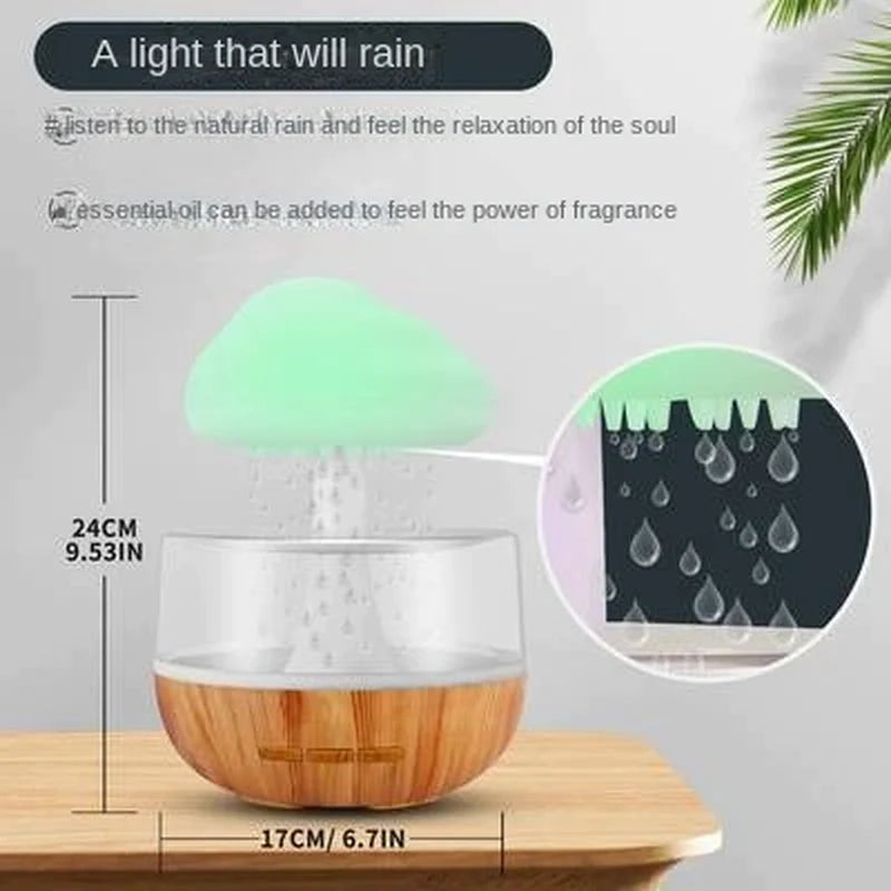 Desktop Rain Cloud Humidifier Relax Aromatherapy Lamp USB Rain Sound Diffuser 280Ml Colorful Night Light for Home