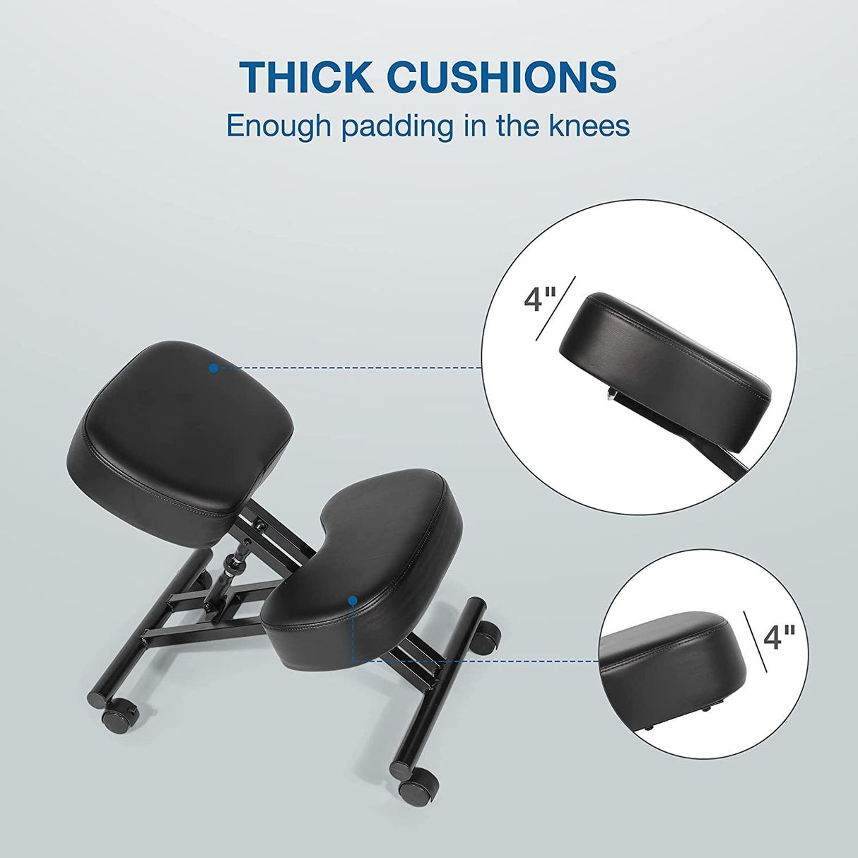 Ergonomic Kneeling Chair for Relieving Back Pain, Posture Correcting Knee Stool for Home Office Work