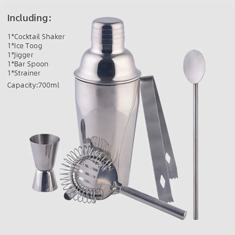 Wine Coctelera Batidora Boston Recipe Mixer Shaker Bartender Barware Kit Kitchen Bar Tools Stainless Steel Cocktail Shaker Set