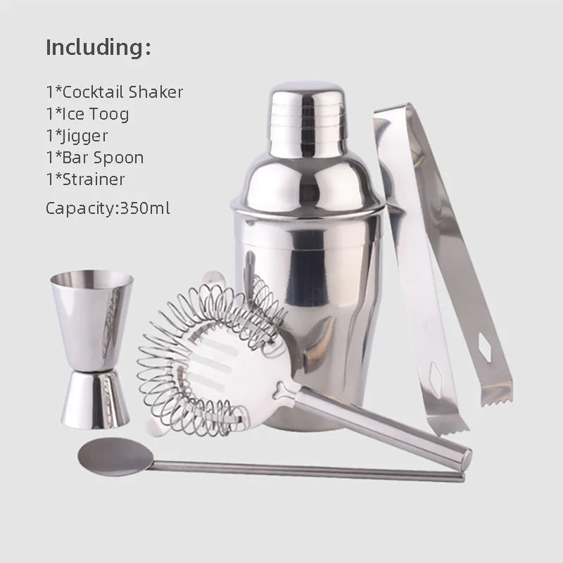 Wine Coctelera Batidora Boston Recipe Mixer Shaker Bartender Barware Kit Kitchen Bar Tools Stainless Steel Cocktail Shaker Set