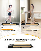 Under Desk Treadmill , Walking Treadmill 2 in 1 for Walking , Quiet and Powerful, Installation-Free, Whit