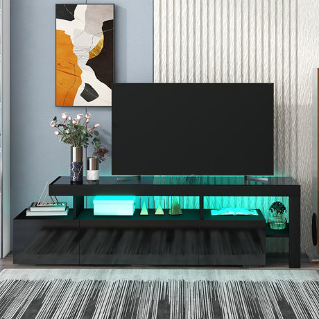 Modern High Gloss 16-colored LED Lights Tv stand.