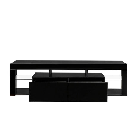 Wall Mounted Floating TV Stand - 63", Black with LED