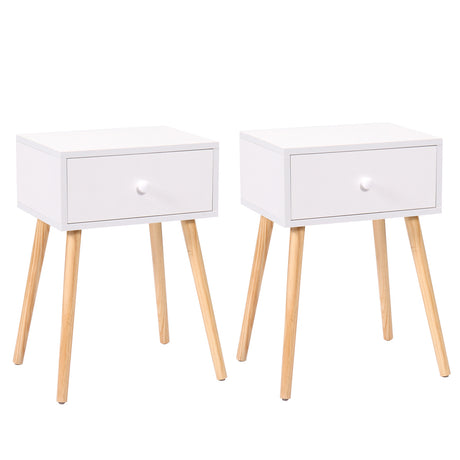 Products Set of 2 Solid Wood Modern Nightstand