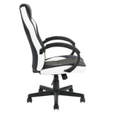 Gaming Office Chair with Fabric Adjustable Swivel; BLACK AND WHITE