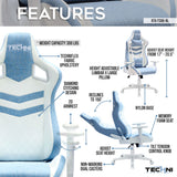 Techni Sport TS86 Ergonomic Pastel Gaming Chair; Blue