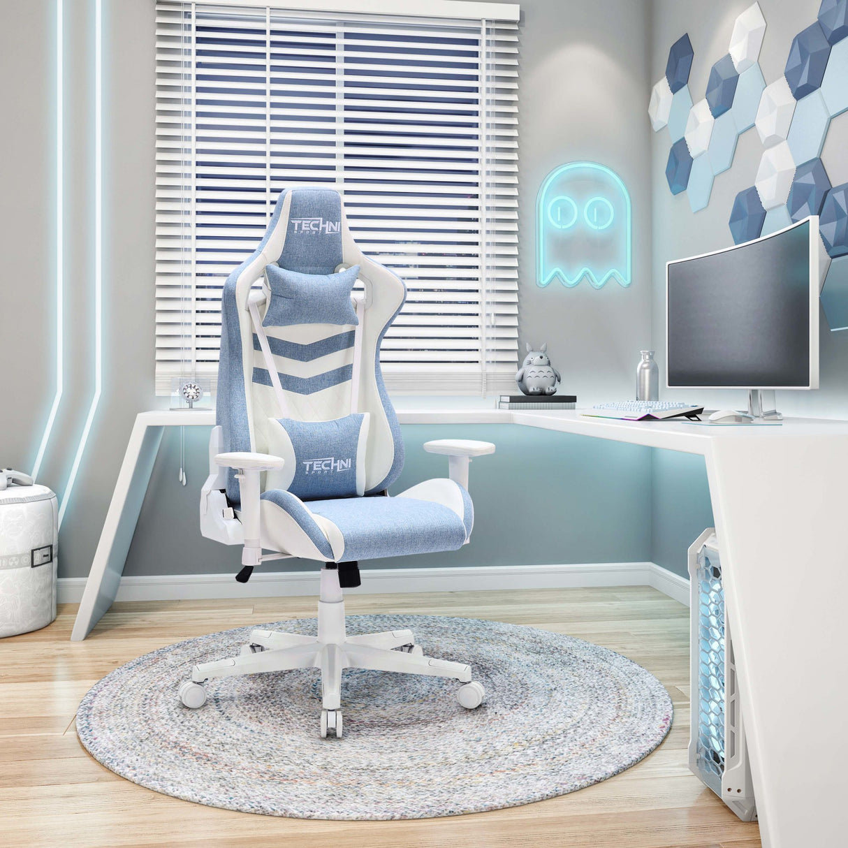 Techni Sport TS86 Ergonomic Pastel Gaming Chair; Blue