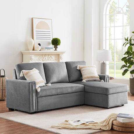 L-Shape 3 Seat Sectional Couch with Storage