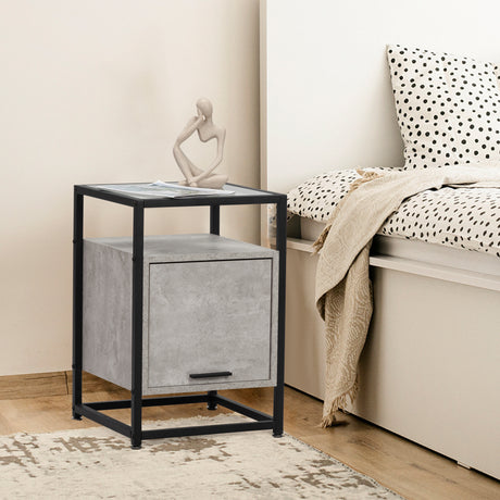 Modern Tempered Glass Nightstand