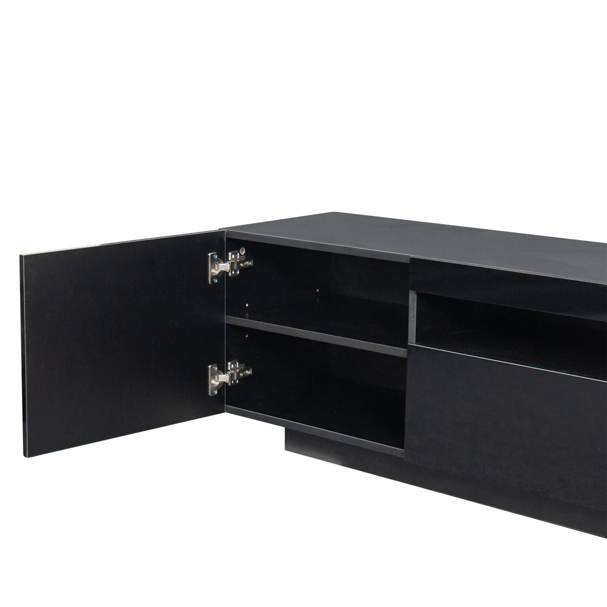 TV Cabinet Wholesale; Black TV Stand with Lights; Modern LED TV Cabinet with Storage Drawers; Living Room Entertainment Center Media