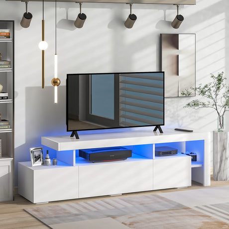 Modern High Gloss 16-colored LED Lights Tv stand.