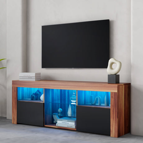 Modern  TV Stand with Gloss Fronts, 16 led lights.