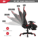 Massage Gaming Chair with Footrest