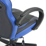 Gaming Office Chair with Fabric Adjustable Swivel; BLACK AND BLUE