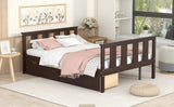 Full Size Platform Bed Wood Bed Frame with Storage Drawers; Espresso(Expect Arrival Date 3.7)