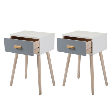 JAXPETY Set of 2 Modern Wood Nightstand