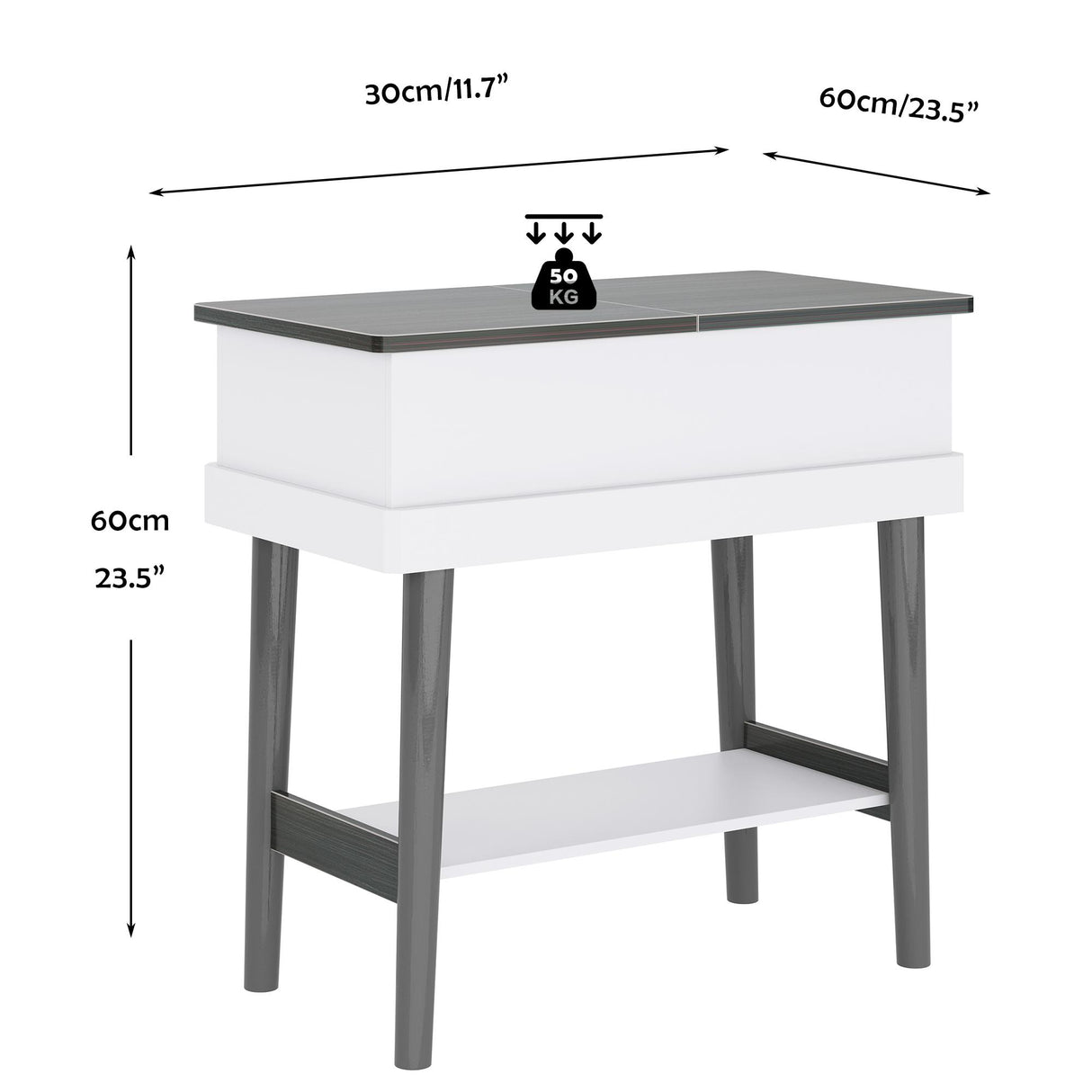 End Table,  Beside Table with 180° Flip Top Plate and Open Shelf, Sofa Table for Living Room, Bedroom