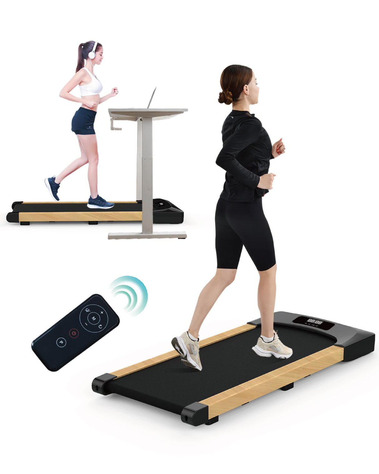 Under Desk Treadmill , Walking Treadmill 2 in 1 for Walking , Quiet and Powerful, Installation-Free, Whit